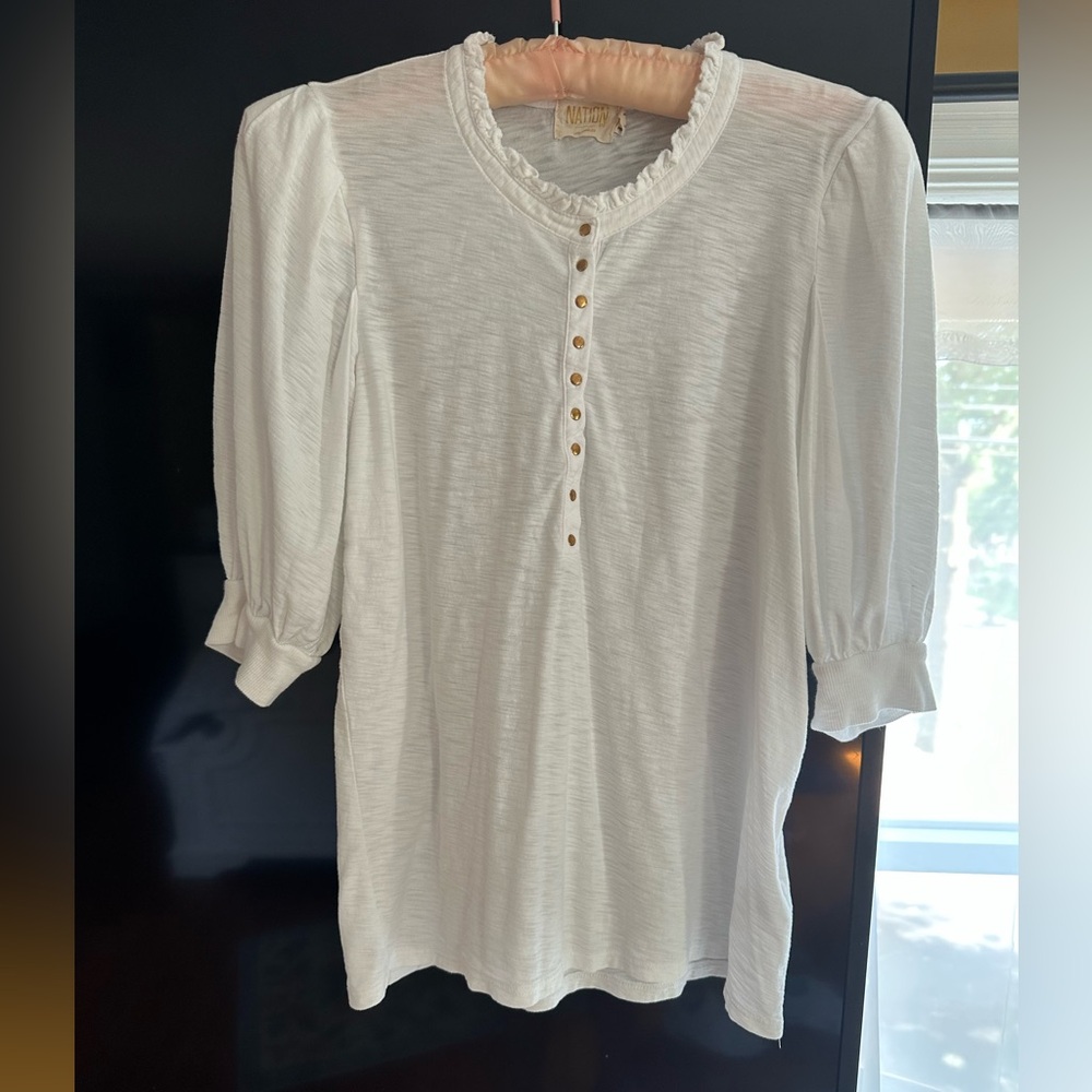 Nation LTD Pietra High Neck Snap Tee